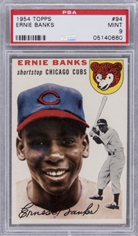 1954 Topps #94 Ernie Banks Rookie Card – PSA MINT 9